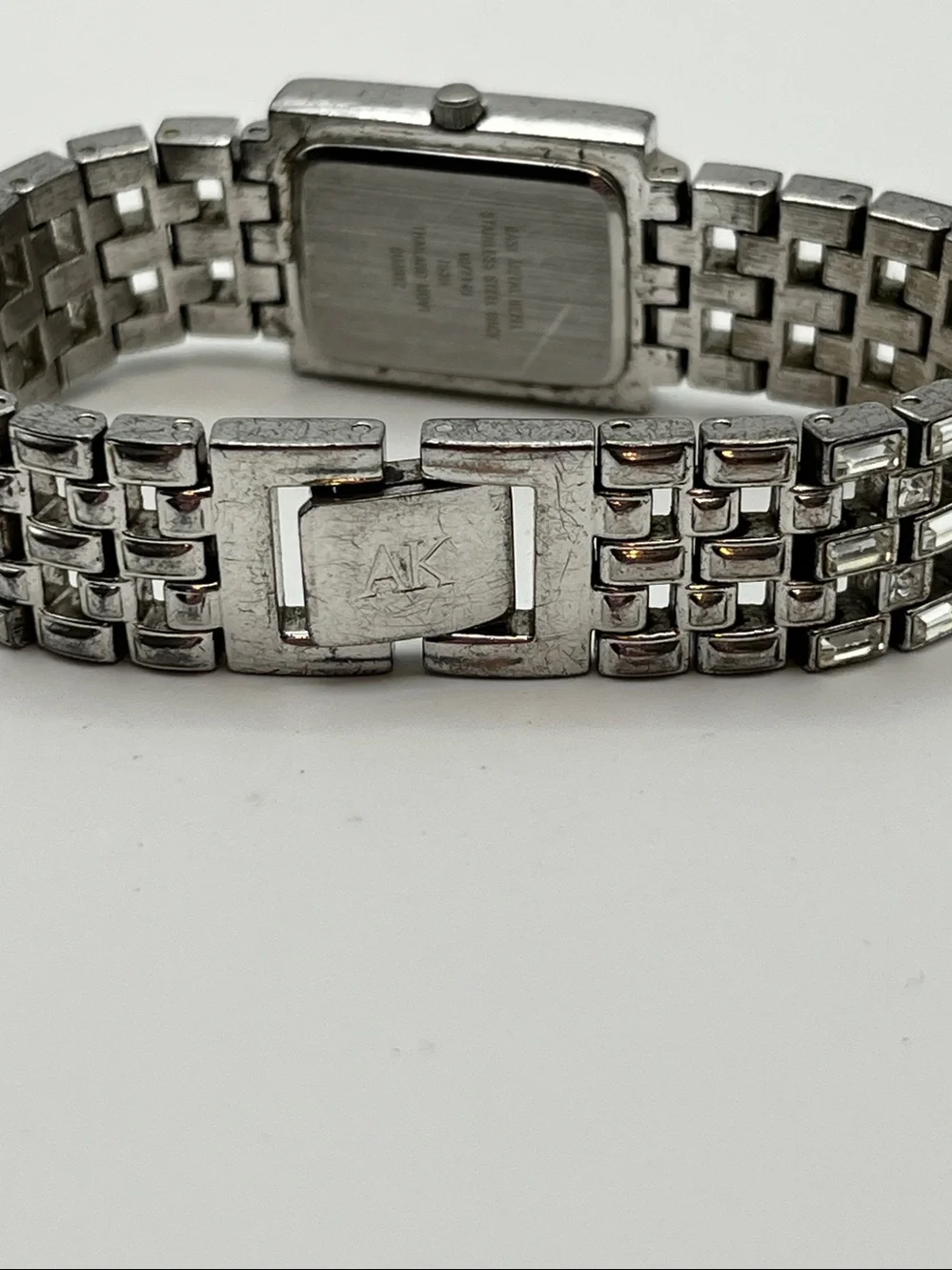 Anne Klein Silver Crystal-Accented Bracelet Watch